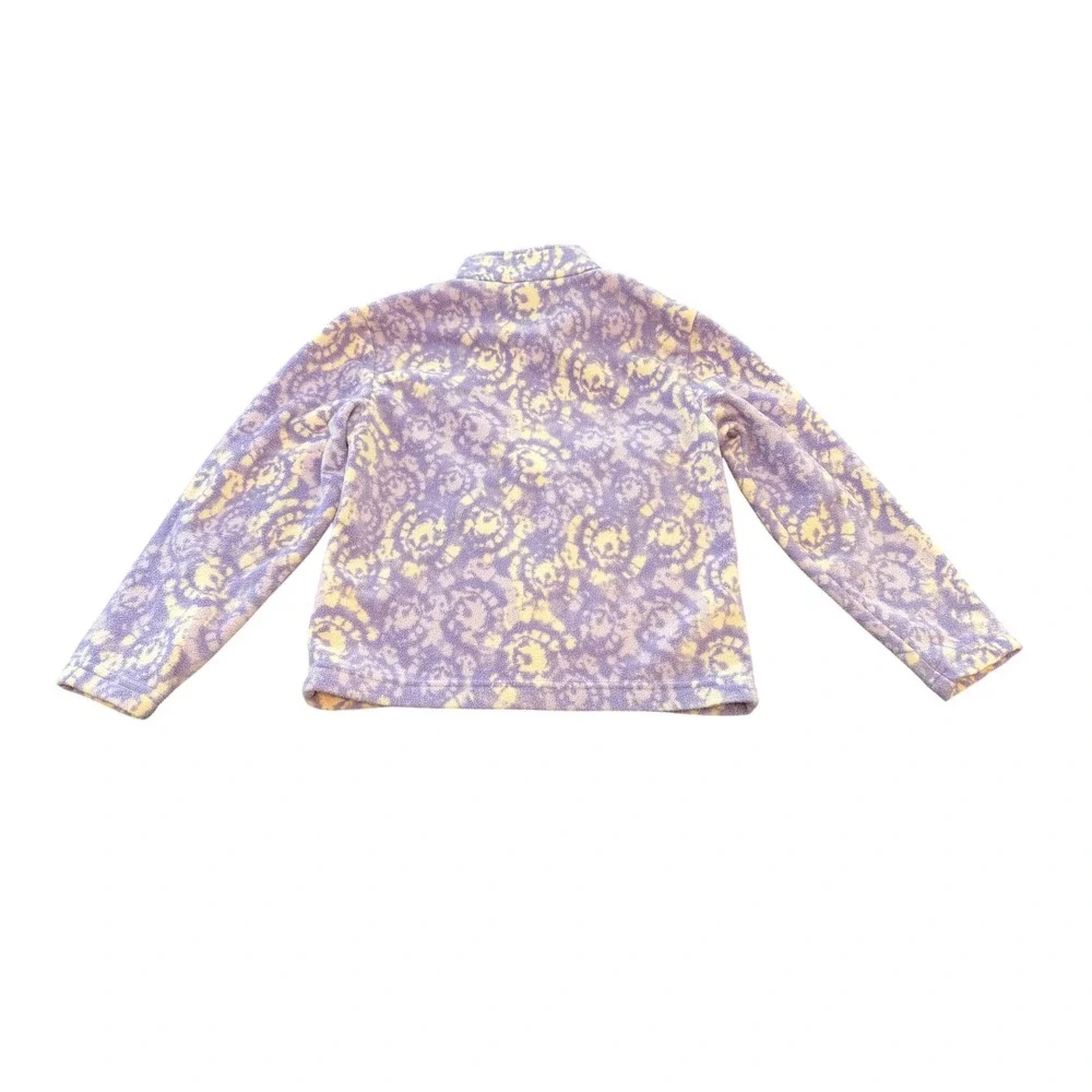 Eddie Bauer Kids Purple Yellow Swirl Full Zip Fleece Jacket  Size S 7/8